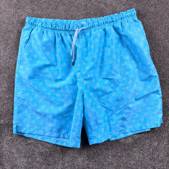Peter Millar Other - Peter Millar Mens XXL Teal Paisley Swim Trunks Mesh Lined Drawstring Shorts